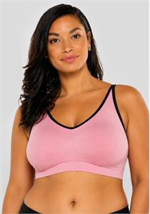 Rhonda Shear Seamless Bra with Lace Back Detail Pink